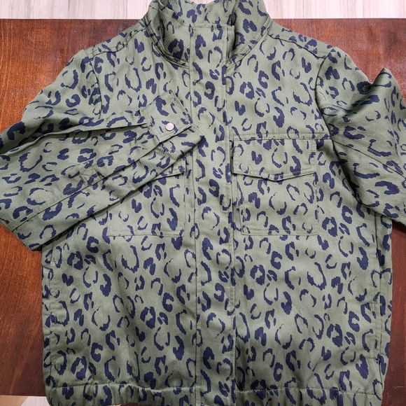 Boden Women's Hardwicke Leopard Print Green Military Utility Jacket Size 6 - Picture 3 of 9